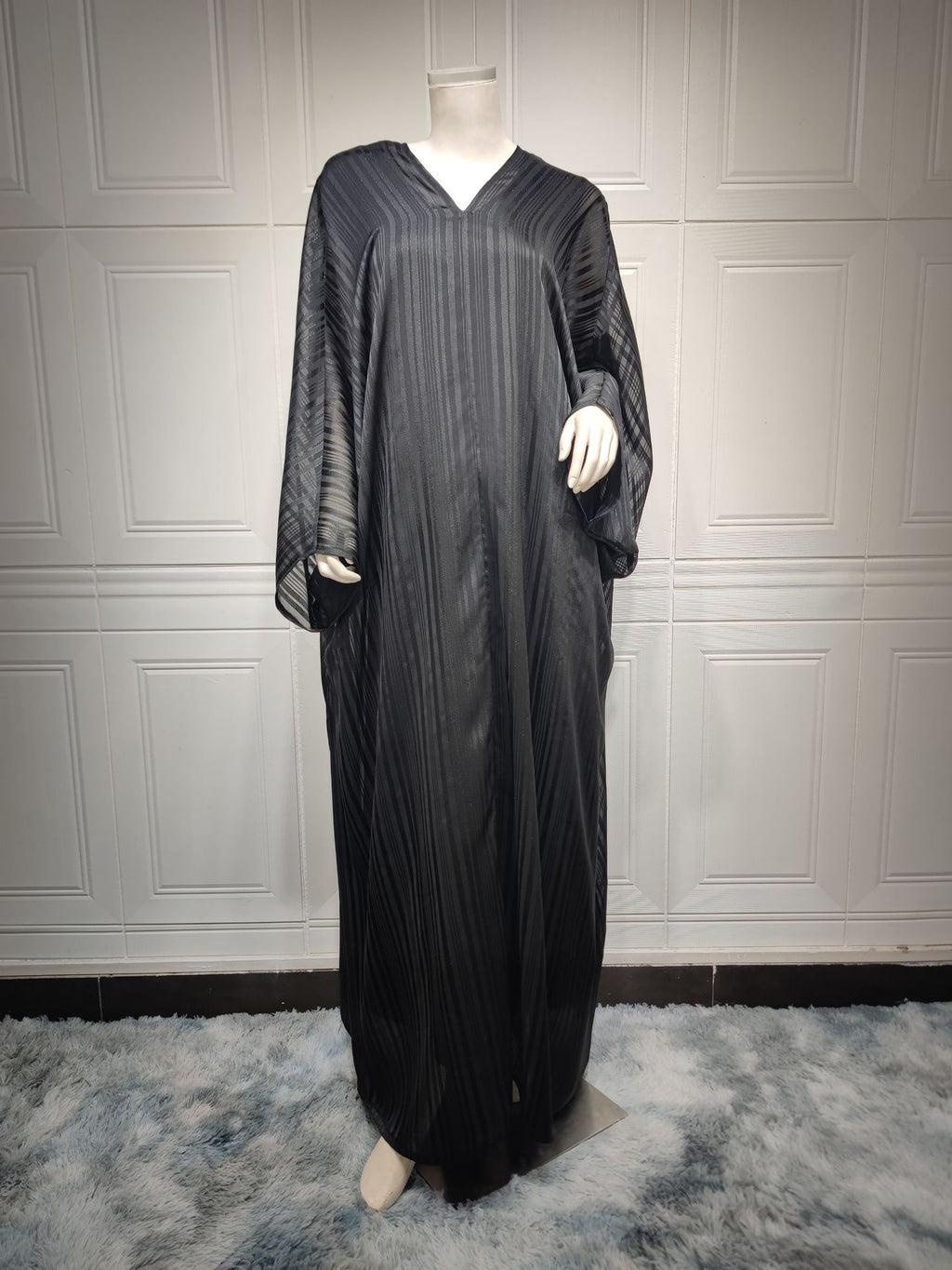 Shiny Jacquard Two-Piece Abaya Set | Luxury Muslim Dress for Women