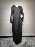 Shiny Jacquard Two-Piece Abaya Set | Luxury Muslim Dress for Women