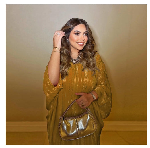 Shiny Jacquard Two-Piece Abaya Set | Luxury Muslim Dress for Women